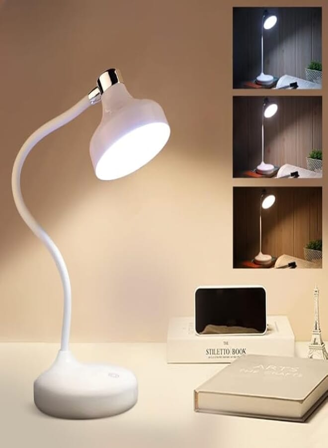 Gesto Rechargeable Battery Operated Desk Lamp â€“ 3 Color Changing Led Light Study Lamp for Students,Touch Control Eye Caring Night Light for Study Room | Work from Home Portable Reading Light